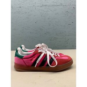 Adidas Gucci Gazelle Sneakers Women's Size 8 Pink Red Green Velvet Made in Italy